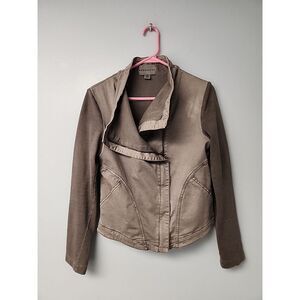 Anthropologie Womens S MARRAKECH Ronika‎ Draped MOTO JACKET Gray Small